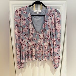 Floral Blouse in Pink and Blue